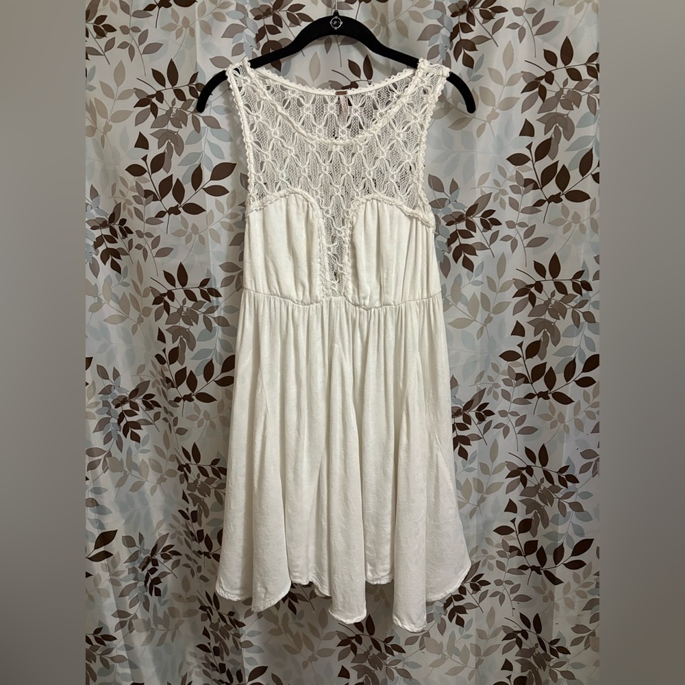 Free People Ivory boho mini fiesta dress